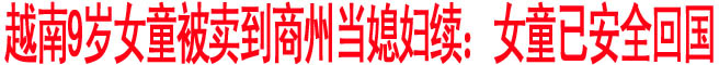 越南9歲女童被賣到商州當(dāng)媳婦續(xù)：女童已安全回國
