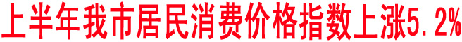 上半年我市居民消費價格指數(shù)上漲5.2%