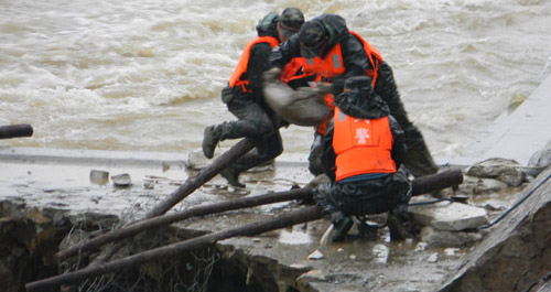 丹江河堤遇險 軍民協(xié)力抗災(zāi)