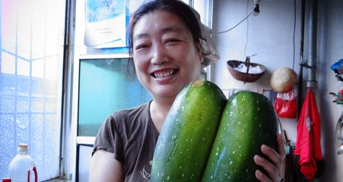 商州：一對(duì)孿生西葫蘆惹人好奇