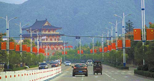 我市街頭充滿喜慶氣氛