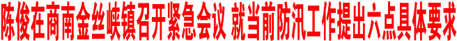 陳俊在商南金絲峽鎮(zhèn)召開緊急會議 就當(dāng)前防汛工作提出六點具體要求