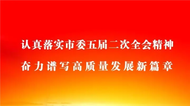認真落實市委五屆二次全會精神奮力譜寫高質量發(fā)展新篇章
