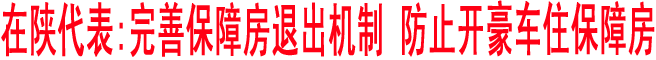 在陜代表:完善保障房退出機(jī)制 防止開(kāi)豪車(chē)住保障房
