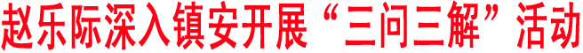 趙樂(lè)際深入鎮(zhèn)安開(kāi)展“三問(wèn)三解”活動(dòng)
