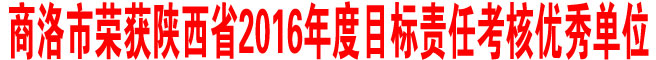 商洛市榮獲陜西省2016年度目標責任考核優(yōu)秀單位