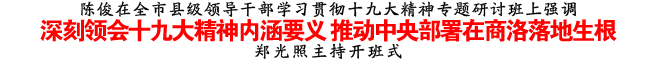 深刻領(lǐng)會(huì)十九大精神內(nèi)涵要義 推動(dòng)中央部署在商洛落地生根