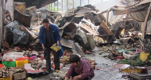 山陽卜吉河菜市場發(fā)生火災(zāi)